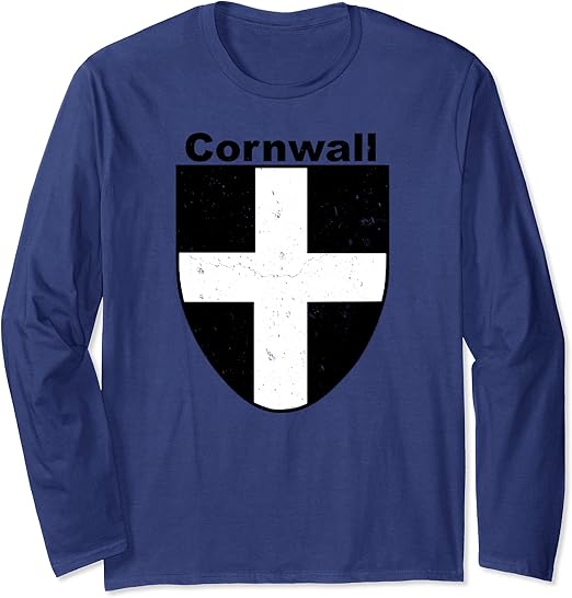 Cornish Flag of Cornwall, Great Britian Long Sleeve TShirt Amazon.co